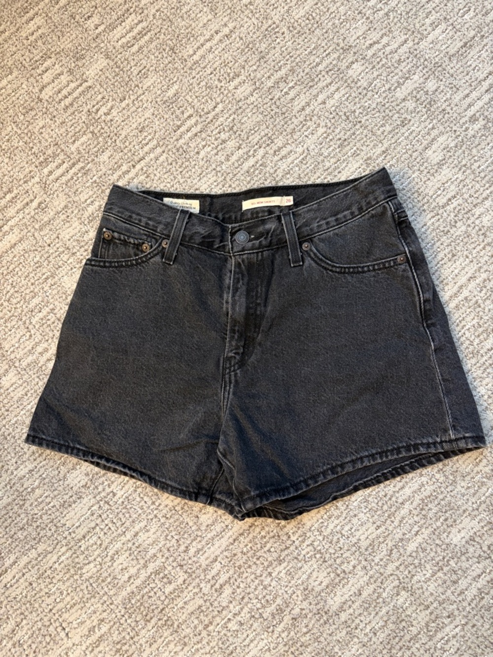 Levi's Black High-Rise Denim Shorts - Picture 3 of 5